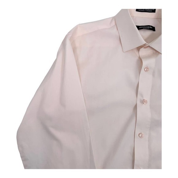 Pierre Cardin‎ Mens Light Solid Pink Button front shirt Sz 15-1/2" 34/35 - Picture 3 of 5
